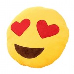 Soft Smiley Love Emoticon Cushion With Heart Eyes